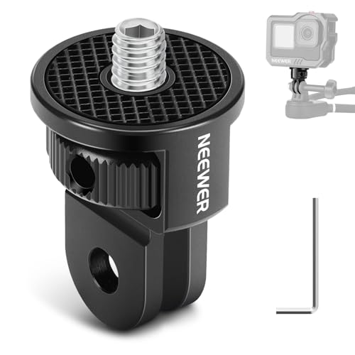 NEEWER Action Kamera Mount Adapter mit 1/4" Schraube, Aluminiumlegierung, kompatibel mit GoPro Hero 13 12 Insta360 X4 X3 DJI Osmo Pocket 3 Creator Combo Phone Cage, GP-7 von NEEWER