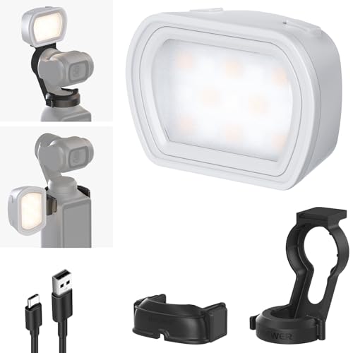 NEEWER BASIC Magnetisches Hilfslicht Kompatibel mit DJI OSMO Pocket 3 Gimbal Camera Creator Combo, Wiederaufladbarer Mini LED Fülllicht Leuchte Aufsatz für Selfie Vlog Videoaufnahmen, USB C Laden, M21 von NEEWER