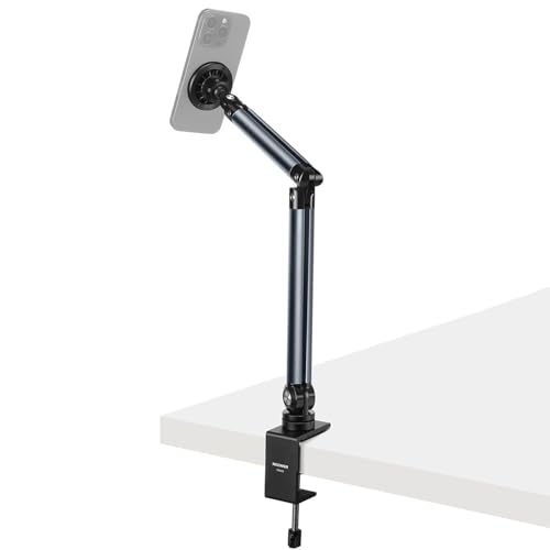 NEEWER BASICS Magnetischer Handy Halter Ständer für Schreibtisch Bett, spannungsverstellbare Overhead Tischhalterung kompatibel mit MagSafe iPhone 16 15 Pro Max Plus 14 13 12 für Videoaufnahmen, PA089 von NEEWER