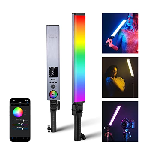 NEEWER BH30S RGB Videoleuchte Lichtstab mit 2,4G/APP Steuerung, 360°berührbare RGBWW Hue Mixer Photography Tragbarer LED Videolicht Handlichtstab mit 2500K-10000K, CRI/TLCI97+, 18 Szenen, 7,4V Akku von NEEWER