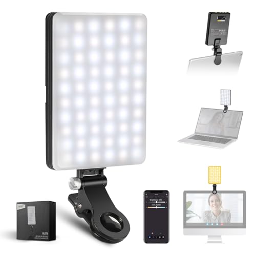 NEEWER BASICS VL67B Phone Selfie Light für iPhone mit APP Steuerung, Bi Color 2000mAh Clip On Fill Light für Vlogging Aufnahme Live Streaming, Computer/Laptop/Webcam/Monitor Videokonferenz Beleuchtung von NEEWER
