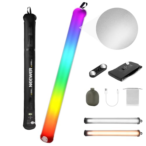 NEEWER Basics 30W Handheld RGB Tube Light 35,5"/90cm, tragbare aufblasbare TPU Beleuchtung 5000mAh Typ C 45W in/30W Out, 3000Lux 17 Effekte 2700-6500K CRI95 für Studiofotografie Videoaufnahmen, GC30C von NEEWER