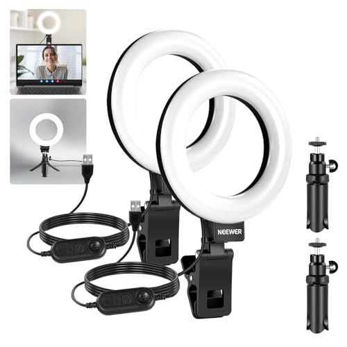 NEEWER Basics 5" Ringlicht für Videokonferenz Beleuchtung 2er Pack Ansteck Licht Set mit Schreibtischstativen für Monitor Laptop Computer Zoom Live Streaming Home Office Lernen Videoaufzeichnung BR60 NEEWER Basics 5" Ringlicht für Videokonferenz Beleuchtung 2er Pack Ansteck Licht Set mit Schreibtischstativen für Monitor Laptop Computer Zoom Live Streaming Home Office Lernen Videoaufzeichnung BR60 von NEEWER