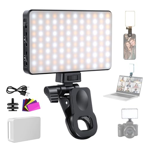 NEEWER BASICS LED Handy Selfie Licht, wiederaufladbares 2500–9000K Ansteck Fülllicht, Farbfilme/Diffusor/3000mAh, CRI95+ dimmbare Konferenz Light kompatibel mit iPhone Kamera Laptop Zoom Anrufe BL120B NEEWER BASICS LED Handy Selfie Licht, wiederaufladbares 2500–9000K Ansteck Fülllicht, Farbfilme/Diffusor/3000mAh, CRI95+ dimmbare Konferenz Light kompatibel mit iPhone Kamera Laptop Zoom Anrufe BL120B von NEEWER