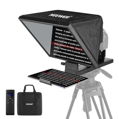 NEEWER BASICS X16B Aluminiumlegierung Hebbarer Teleprompter 16" für iPad Tablet Telefon DSLR Kamera, Fernbedienung & App Steuerung, Kompatibel mit iOS Android, Pro für Online Unterricht Live Streaming NEEWER BASICS X16B Aluminiumlegierung Hebbarer Teleprompter 16" für iPad Tablet Telefon DSLR Kamera, Fernbedienung & App Steuerung, Kompatibel mit iOS Android, Pro für Online Unterricht Live Streaming von NEEWER