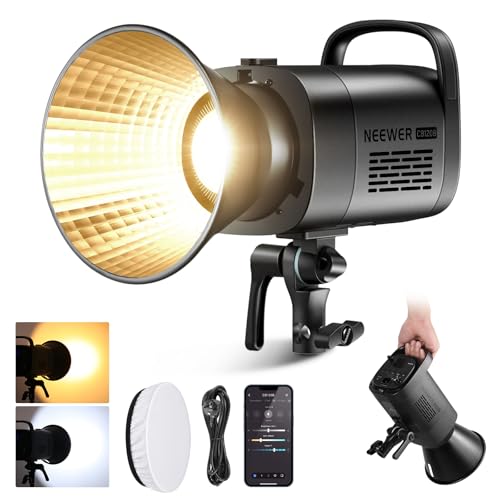 NEEWER CB120B 120W LED Videoleuchte mit 2,4G APP Steuerung, COB, Bi-Color Dauerlicht, 2700K - 6500K, 78000 Lux bei 1m/CCT Modus/CRI97/12 Szenen/Bowens Halterung, für Studio Fotografie/Videoaufnahmen NEEWER CB120B 120W LED Videoleuchte mit 2,4G APP Steuerung, COB, Bi-Color Dauerlicht, 2700K - 6500K, 78000 Lux bei 1m/CCT Modus/CRI97/12 Szenen/Bowens Halterung, für Studio Fotografie/Videoaufnahmen von NEEWER