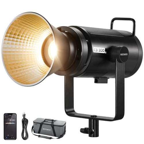 NEEWER CB300B 320W LED Video Licht mit 2,4G/APP Fernbedienung, All Metal Bi Color COB Dauerlicht mit Bowens Mount 135000lux/1m 2700K-6500K CRI/TLCI97+ 12 Effekte für Videoaufnahmen von NEEWER