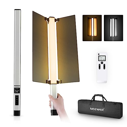 NEEWER CL124 PRO Handheld LED Leuchtstab, zweifarbiger Video Lichtstab mit 2,4G Steuerung, verbesserter 7,4V 3200mAh Akku, 1500Lux CRI97 + 3200K-5600K Fotoröhrenbeleuchtung mit Metall Barndoor NEEWER CL124 PRO Handheld LED Leuchtstab, zweifarbiger Video Lichtstab mit 2,4G Steuerung, verbesserter 7,4V 3200mAh Akku, 1500Lux CRI97 + 3200K-5600K Fotoröhrenbeleuchtung mit Metall Barndoor von NEEWER