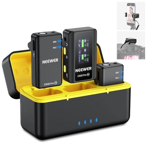 NEEWER CM28 PRO Drahtloses Lavalier Ansteckmikrofon System mit Ladekoffer 48KHz 16 Bit Unkomprimiertes Audio Rauschunterdrückung 4GB Speicher 9Std Aufnahme Kompatibel mit iPhone iPad Android Kamera PC NEEWER CM28 PRO Drahtloses Lavalier Ansteckmikrofon System mit Ladekoffer 48KHz 16 Bit Unkomprimiertes Audio Rauschunterdrückung 4GB Speicher 9Std Aufnahme Kompatibel mit iPhone iPad Android Kamera PC von NEEWER