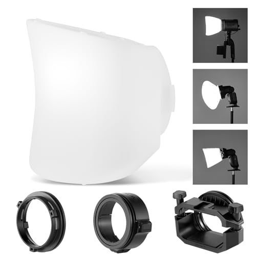 NEEWER CRS7 Softbox Diffusion Dome mit 3 Adapterringen, kompatibel mit Godox V1 NEEWER Z1 Z2 Rundkopfblitz und quadratischem Speedlite Z760 und mehr, Halterung für Videolicht MS60B MS60C MS150B von NEEWER