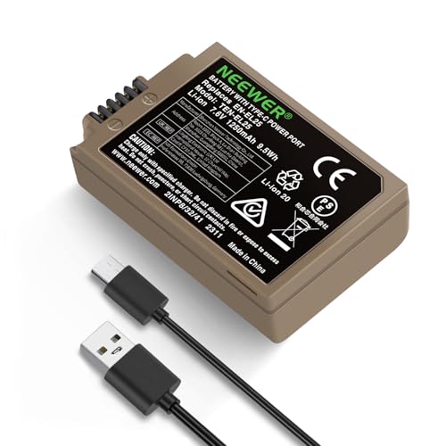 NEEWER EN-EL25 Ersatz Kamera Akku 1250mAh für Nikon Zfc Z30 Z50 Kamera MH-32 Akku Ladegerät, 2,5 Stunden sichere 100% volle Akkuladung mit USB Typ C Schnellladekabel NEEWER EN-EL25 Ersatz Kamera Akku 1250mAh für Nikon Zfc Z30 Z50 Kamera MH-32 Akku Ladegerät, 2,5 Stunden sichere 100% volle Akkuladung mit USB Typ C Schnellladekabel von NEEWER