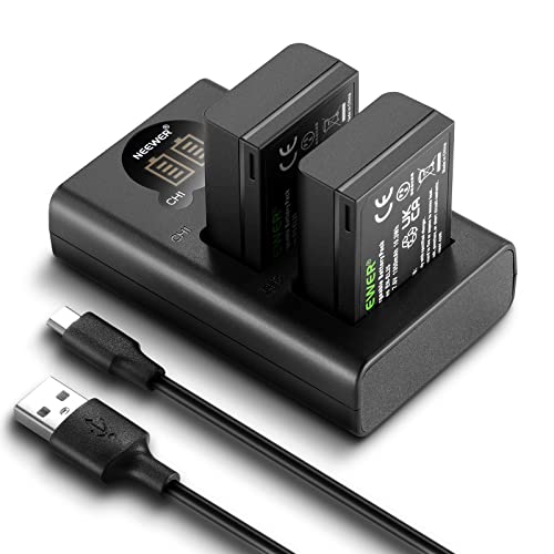 NEEWER EN-EL25 Ersatzakku und USB Ladegerät Set, 2er Packung 1350mAh Akkus und Doppelt Kanaliges USB Ladegerät Typ C, kompatibel mit Nikon Z30 Z50 ZFC Kamera 4241 EN-EL25 Akku MH-32 Ladegerät von NEEWER