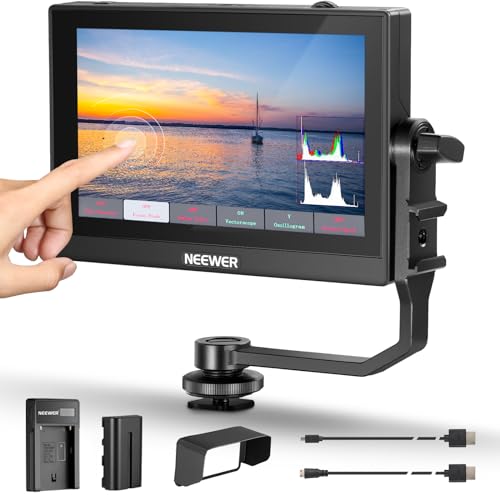 NEEWER F500 5,5" Kamera Field Monitor, HDR Touchscreen mit 3D LUT, Wellenform, Vektorskop, Camera Monitor Voll HD 1920 x 1080 IPS 4K HDMI Loop in/Out DSLR Fokus Assistent Neigungsarm Akku Ladegerät NEEWER F500 5,5" Kamera Field Monitor, HDR Touchscreen mit 3D LUT, Wellenform, Vektorskop, Camera Monitor Voll HD 1920 x 1080 IPS 4K HDMI Loop in/Out DSLR Fokus Assistent Neigungsarm Akku Ladegerät von NEEWER