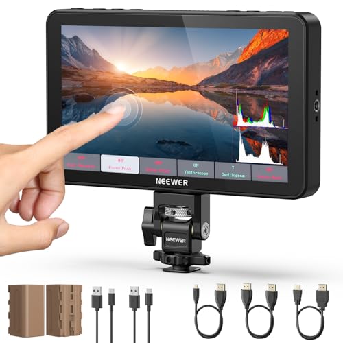 NEEWER F700 7" Kamera Feld Monitor, 2000nit HD 1920 x 1080 IPS Touchscreen mit 3D LUT, 4K HDMI Loop In/Out mit Peak Focus DSLR Video Assist HDR Wellenform, Cold Shoe Mount, 2 NP-F750 Akkus und Kabel NEEWER F700 7" Kamera Feld Monitor, 2000nit HD 1920 x 1080 IPS Touchscreen mit 3D LUT, 4K HDMI Loop In/Out mit Peak Focus DSLR Video Assist HDR Wellenform, Cold Shoe Mount, 2 NP-F750 Akkus und Kabel von NEEWER