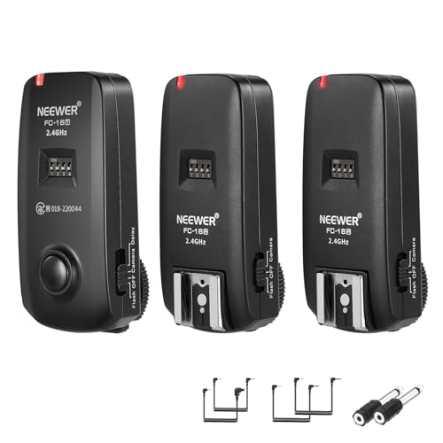 NEEWER FC-16 2,4G Kabelloser Kamera Auslöser für Studio Blitze mit Zwei Empfängern, kompatibel mit Canon Rebel T3 XS T4i T3i T2i Xsi EOS 1100D Mark IV 1D Mark III 5D Mark III 5D Mark II 50D 40D von NEEWER