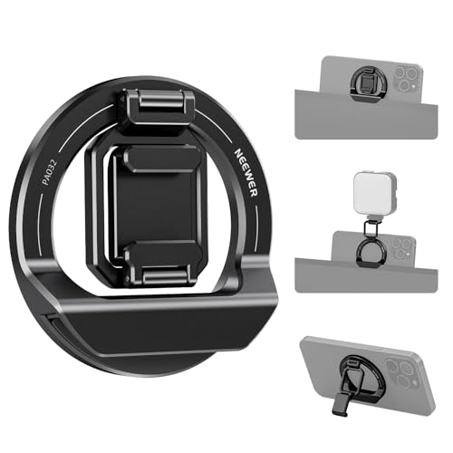 NEEWER Faltbare Durchgangskamera-Halterung mit kaltem Schuh für MagSafe 15 Pro Max 14 13 12 MacBook Air 13 Zoll M2, MacBook Pro 14 Zoll / 16 Zoll M3 Serie, MacBook Pro 14 Zoll / 16 Zoll 2021, PA032 von NEEWER