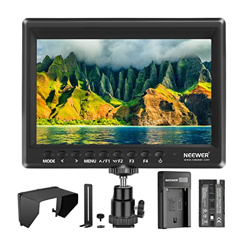 NEEWER Feldmonitor 7-Zoll 1280x800 IPS Bildschirm Set: Unterstützt Eingang mit 2600mAh Lithium-Ionen-Akku, USB-Ladegerät für DSLR-Kamera/Camcorder von NEEWER