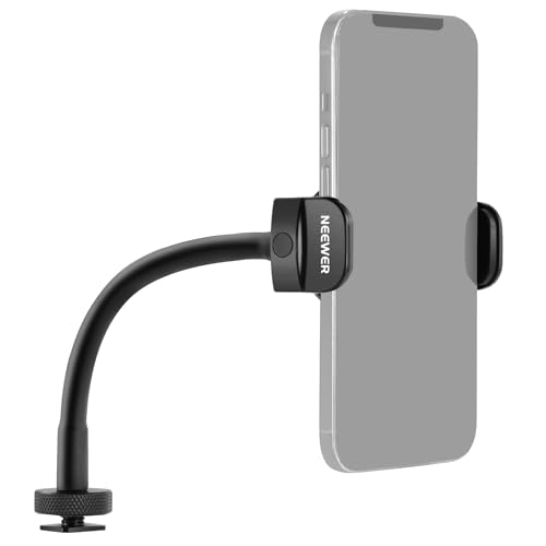 NEEWER Flexibler Telefonhalter mit Cold Shoe für Ringlicht, LED Videolicht, 6,5-9,5cm 360° Handyklemme, Flexible Handy Halterung Ständer kompatibel mit iPhone 15 Pro Max Galaxy S24 Ultra Huawei, SP-09 von NEEWER