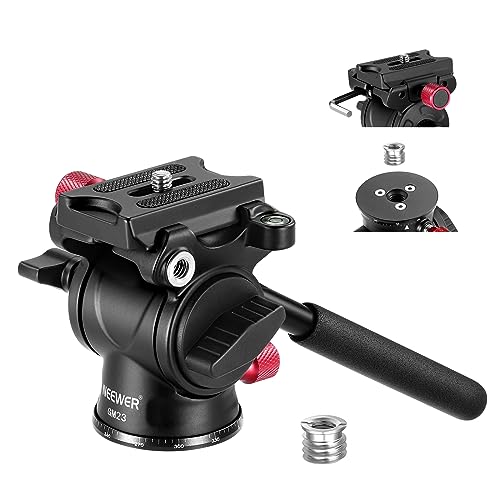 NEEWER Fluid Stativkopf mit Griff und Arca Schnellspanner, Aluminiumlegierung Panorama Drag Pan Tilt Head mit ø43mm skalierter Basis für kompakt Camcorder DSLR Kamera, Max. Belastung:3kg, GM23 Rot NEEWER Fluid Stativkopf mit Griff und Arca Schnellspanner, Aluminiumlegierung Panorama Drag Pan Tilt Head mit ø43mm skalierter Basis für kompakt Camcorder DSLR Kamera, Max. Belastung:3kg, GM23 Rot von NEEWER