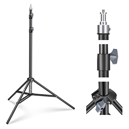 NEEWER Fotografie Lichtstativ 87-200cm, federbelastetes Beleuchtungsstativ mit ø28mm Dicker Rohrdurchmesser, Lampenstativ für Ringlicht/LED/Stroboskop/Softbox, Max. Belastung 22Pfund, ST-200 Schwarz von NEEWER