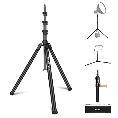 NEEWER Fotografie Reiselichtstativ 6,5Fuß/200cm, tragbares leichtes Aluminiumstativ, max Belastung 13lb/6kg, robust für Stroboskopblitz,Videolicht Softbox für Hochzeits Videoaufnahmen im Freien,ST103 von NEEWER