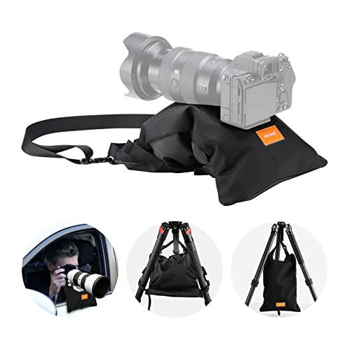 NEEWER Fotografie Sandsack 15,5 "x 9,4" Faltbare Aufbewahrungstasche mit Schultergurt, Polyester Satteltasche/Sitzsack/Stativgewichtstasche für Kameraobjektivhalterung, Lichtstativ Auslegerarme von NEEWER