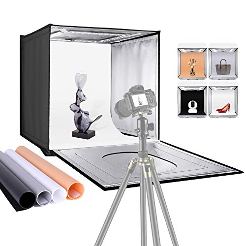 NEEWER Fotostudio Licht Box 40cm Aufnahme Licht Zelt einstellbare Helligkeit Faltbare tragbare professionelle Tisch Fotografie 120 LED Lichter 4 Farbige Hintergründe von NEEWER