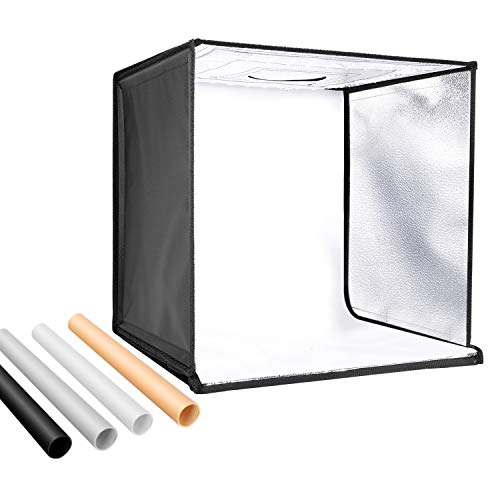 NEEWER Fotostudio Licht Box 50cm Aufnahme Licht Zelt einstellbare Helligkeit Faltbare tragbare professionelle Tisch Fotografie 120 LED Lichter 4 Farbige Hintergründe von NEEWER