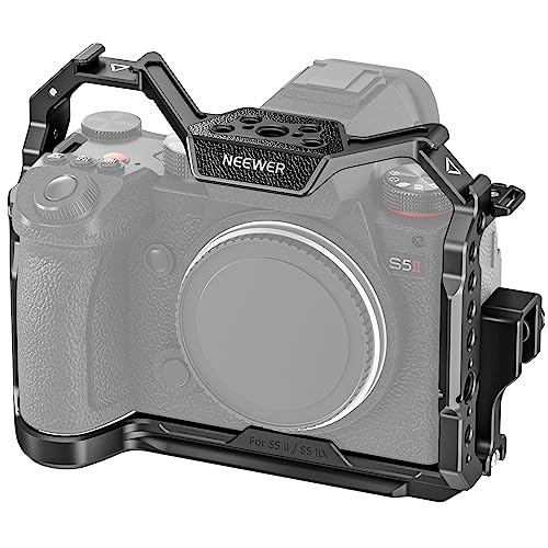 NEEWER G9 II S5 II Cage S5 IIX Käfig Kamera mit HDMI Kabelklemme NATO Schiene Arca QR Basis 3/8" ARRI 1/4" Gewinde Cold Shoe, kompatibel mit Panasonic LUMIX S5 II/S5 IIX DJI RS2 RS3 Gimbal, CA020 NEEWER G9 II S5 II Cage S5 IIX Käfig Kamera mit HDMI Kabelklemme NATO Schiene Arca QR Basis 3/8" ARRI 1/4" Gewinde Cold Shoe, kompatibel mit Panasonic LUMIX S5 II/S5 IIX DJI RS2 RS3 Gimbal, CA020 von NEEWER
