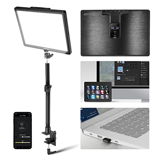 NEEWER GL1 PRO 15,5" Key Light Streaming Licht, Video Licht mit 2,4G, Mac, PC Steuerung und iOS Android APP, 2800 Lumen LED Panel Studiolicht mit Tischklemme Kompatibel mit Elgato Stream Deck von NEEWER