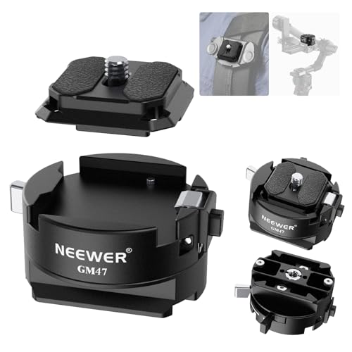 NEEWER GM47 Schnellwechselplatte Kit, Schnellwechsel Auto Lock Square QR Platte kompatibel mit Peak Design Capture V3 Clip, Arca Type Clamp Base kompatibel mit Arca Swiss DJI Ronin RS 4 Pro RS 3 RS 2 NEEWER GM47 Schnellwechselplatte Kit, Schnellwechsel Auto Lock Square QR Platte kompatibel mit Peak Design Capture V3 Clip, Arca Type Clamp Base kompatibel mit Arca Swiss DJI Ronin RS 4 Pro RS 3 RS 2 von NEEWER