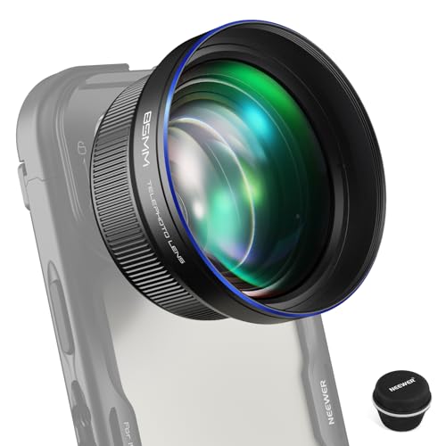 NEEWER HD 85MM Teleobjektiv für Handy nur für 17mm hintere Gewinde Platine, 2,5 fache Vergrößerung, kompatibel mit SmallRig NEEWER iPhone Samsung Telefon Käfig Hülle mit 17mm Objektivadapter, LS-59 NEEWER HD 85MM Teleobjektiv für Handy nur für 17mm hintere Gewinde Platine, 2,5 fache Vergrößerung, kompatibel mit SmallRig NEEWER iPhone Samsung Telefon Käfig Hülle mit 17mm Objektivadapter, LS-59 von NEEWER