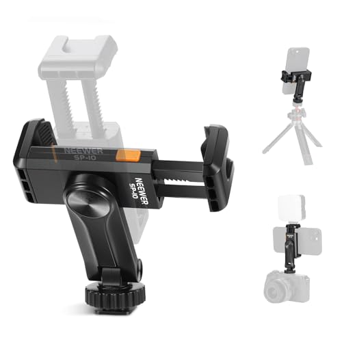 NEEWER Basic Telefon Stativ Halterung mit 1/4" Gewinde & Cold Shoe, 2.36"-3.54"/6-9cm 360° drehbare Kamerahalterung Handyklemme für iPhone 16 15 14 13 12 11 Pro Max X XR Samsung S24 Ultra, SP-10 NEEWER Basic Telefon Stativ Halterung mit 1/4" Gewinde & Cold Shoe, 2.36"-3.54"/6-9cm 360° drehbare Kamerahalterung Handyklemme für iPhone 16 15 14 13 12 11 Pro Max X XR Samsung S24 Ultra, SP-10 von NEEWER