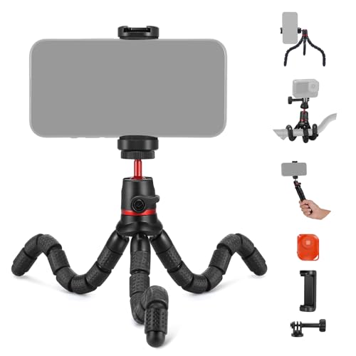 NEEWER Basic Stativ für iPhone mit Fernbedienung/Action Adapter/Telefonhalter, Telefon Stativ Stand kompatibel mit GoPro Samsung DSLR Webcam für Vlog, Videoaufnahme, T72 von NEEWER