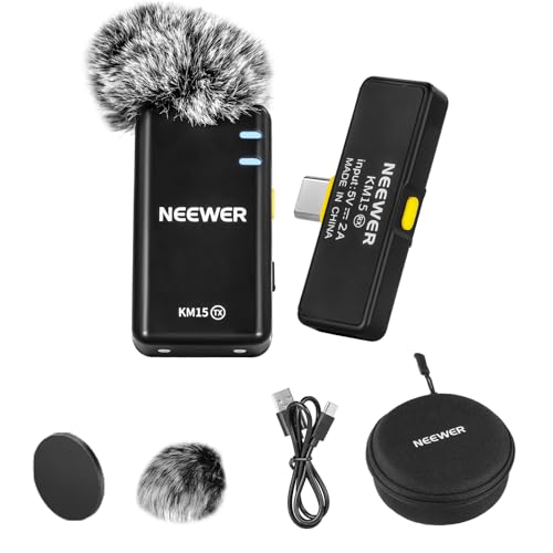 NEEWER Kabelloses Mikrofonsystem für USB C, Ansteck Lavalier Mikrofon mit Geräuschunterdrückung für Podcast Vlog Live Stream, Mini Ansteckmikrofon, kompatibel mit iPhone 15 Serie Android Telefon, KM15 NEEWER Kabelloses Mikrofonsystem für USB C, Ansteck Lavalier Mikrofon mit Geräuschunterdrückung für Podcast Vlog Live Stream, Mini Ansteckmikrofon, kompatibel mit iPhone 15 Serie Android Telefon, KM15 von NEEWER
