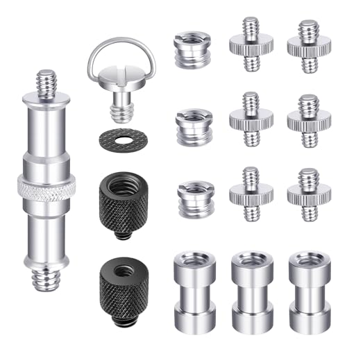 NEEWER Kamera Schrauben Kit, 16 teiliges Stativ Schraub Konverter Stutzen Schraubenset (1/4" to 1/4", 1/4" to 3/8" weiblich bis männlich, männlich bis männlich usw.) für Kamera/Blitz/Stativ/Mic von NEEWER