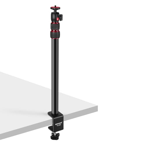 NEEWER Kamera Schreibtischhalterung mit Kugelkopf, 17"-40" verstellbares Tischlichtstativ mit 1/4" Schraube und C Klemme für DSLR Kamera, Ringlicht, Live Stream, Vlog, Max Last: 3kg, TL283 (RED) von NEEWER