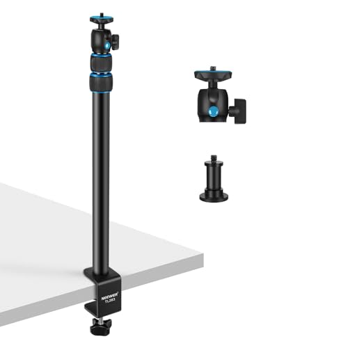 NEEWER Kameratischhalterung mit Kugelkopf, 17-40" verstellbares Tischlichtstativ mit 1/4" Schraube und C Klemme für DSLR Kamera, Ringlicht, Live Stream, Vlog, Maxi Belastung: 3kg, TL283 (Blau) von NEEWER