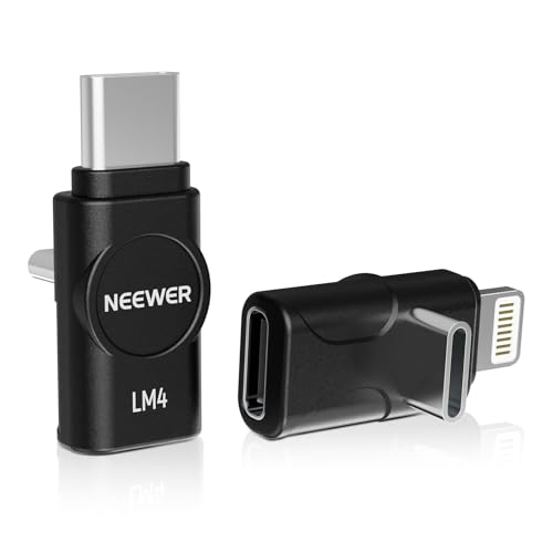 NEEWER LM4 USB Typ C OTG Adapter Set (2er Pack), USB C auf USB C + USBC auf iOS für iPhone iPad Android Phone NEEWER CM28 Pro CM28 Ultra CM28 Verwendung während Ladevorgangs, nicht für PD Schnellladen von NEEWER