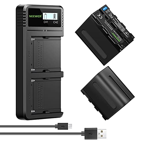 NEEWER Ladegerät Dual USB mit 2Stk 6600mAh Ersatzakkus NP-F970, Schnellladegerät kompatibel mit Sony NP-F970 F960 F950 F770 F750 F570 F550, Handycam und NEEWER LED Licht, Monitor, motorisiertem Slider NEEWER Ladegerät Dual USB mit 2Stk 6600mAh Ersatzakkus NP-F970, Schnellladegerät kompatibel mit Sony NP-F970 F960 F950 F770 F750 F570 F550, Handycam und NEEWER LED Licht, Monitor, motorisiertem Slider von NEEWER