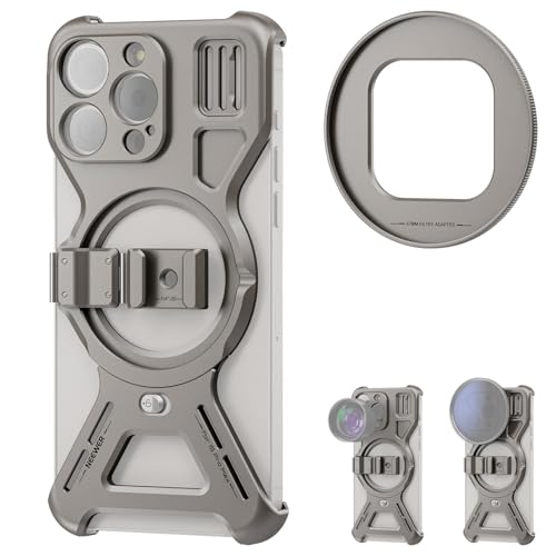 NEEWER LiteArmor Metallrahmen Hülle Kompatibel mit iPhone 15 Pro Max Video Rig Handy Stabilisator mit 67mm Filter Adapter 17mm Objektiv Halterungen Cold Shoe Stand kompatibel mit MagSafe Charger PA068 NEEWER LiteArmor Metallrahmen Hülle Kompatibel mit iPhone 15 Pro Max Video Rig Handy Stabilisator mit 67mm Filter Adapter 17mm Objektiv Halterungen Cold Shoe Stand kompatibel mit MagSafe Charger PA068 von NEEWER