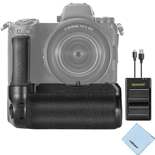 NEEWER MB-N11 Batteriegriff mit 2X EN-EL15c Ersatzakkus 2400mAh und USB Zweikanal Ladegerät Set, Vertikal Akkugriff kompatibel mit Nikon Z6 II und Z7 II Kamera, Inklusive Reinigungstuch von NEEWER