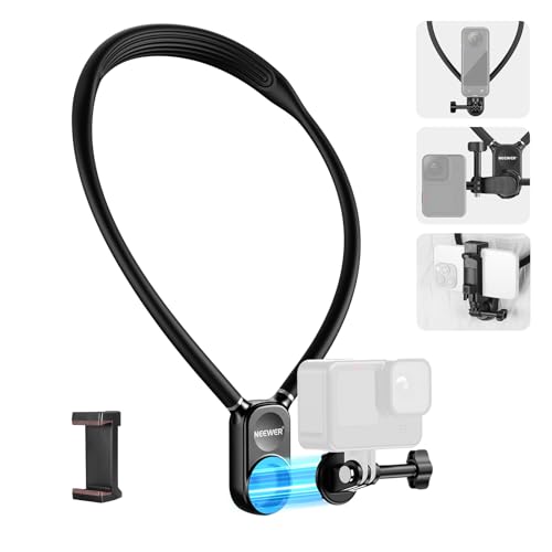 NEEWER Magnetische Halshalterung kompatibel mit GoPro Hero 13 12 11 10 MAX DJI Action 4 Insta360 iPhone 16 Pro Max Samsung S23, flexible POV Action Kamera Halshalterungsadapter und Telefonhalter, GP15 NEEWER Magnetische Halshalterung kompatibel mit GoPro Hero 13 12 11 10 MAX DJI Action 4 Insta360 iPhone 16 Pro Max Samsung S23, flexible POV Action Kamera Halshalterungsadapter und Telefonhalter, GP15 von NEEWER