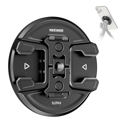 NEEWER Magnetische Handy Stativ Halterung mit Action Kamera Adapter, Cold Shoe mit Anti Off Pin 1/4Gewinde, kompatibel mit MagSafe iPhone 16 15 14 13 12 Serie DJI Schnellwechsel Adapter Mount, PA070 NEEWER Magnetische Handy Stativ Halterung mit Action Kamera Adapter, Cold Shoe mit Anti Off Pin 1/4Gewinde, kompatibel mit MagSafe iPhone 16 15 14 13 12 Serie DJI Schnellwechsel Adapter Mount, PA070 von NEEWER