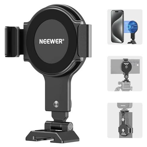 NEEWER Magnetischer Handy Stativhalterungsadapter mit Arca Basis Cold Shoe höhenverstellbar, 180° neigbar, kompatibel mit MagSafe iPhone 15 14 13 Pro Max 15 14 Plus 13 12 Samsung Huawei Android, SP-06 von NEEWER