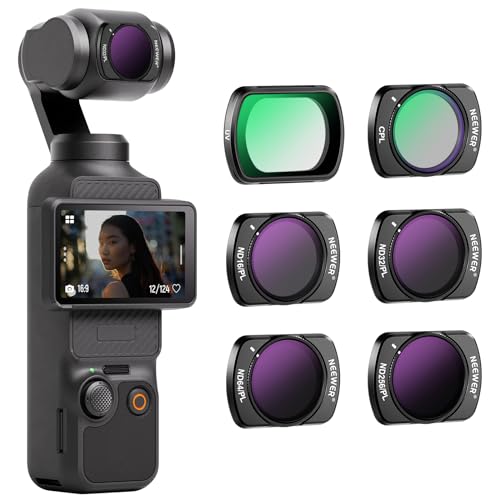 NEEWER Magnetisches ND/CPL Filter Set kompatibel mit DJI OSMO Pocket 3, 6 Pack UV CPL ND16/PL ND32/PL ND64/PL ND256/PL Neutraldichte Polfilter Objektiv Zubehör beschichtetes optisches HD Glas/Alrahmen von NEEWER