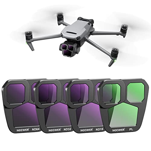 NEEWER Mavic 3 Pro ND Filter set kompatibel mit DJI Mavic 3 Pro/Pro Cine, 4er Pack ND16/ND32/ND64/PL Polfilter Graufilter Set mit schlankem Rahmen mehrfach beschichtetes optisches HD Glas von NEEWER