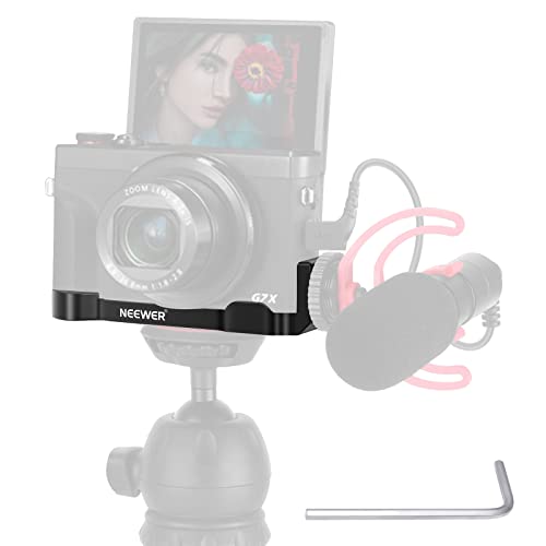 NEEWER Metall Halterung Kompatibel mit Canon G7X Mark II & Mark III, Kamera Erweiterungs-Basisplatte mit 1/4" Stativhalterung, Mikrofon Halterung LED Licht Vlogging Zubehör von NEEWER