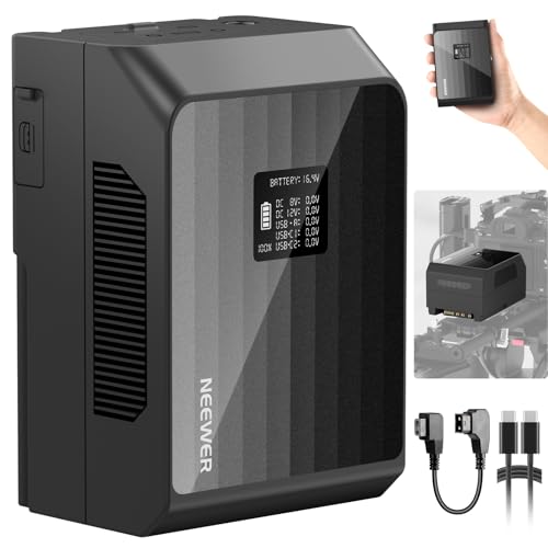 NEEWER Mini V Mount Akku PS099EP, 6800mAh 99Wh 14,5V V Lock Akku mit 100W PD Schnellladung, Dual USB C/D Tap/BP/USB A/Dual DC Ports/OLED Bildschirm, Kompatibel mit BMPCC 4k 6k Camcorder Kamera NEEWER Mini V Mount Akku PS099EP, 6800mAh 99Wh 14,5V V Lock Akku mit 100W PD Schnellladung, Dual USB C/D Tap/BP/USB A/Dual DC Ports/OLED Bildschirm, Kompatibel mit BMPCC 4k 6k Camcorder Kamera von NEEWER