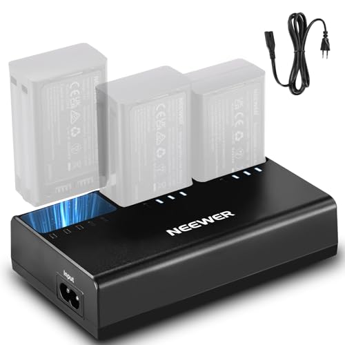 NEEWER NC3-Z1 Triple Slot Akku Ladegerät Kit für NEEWER Z2 Z1 Z760 Z880 TTL Speedlite Blitz, 7,4V/2600mAh Li Ionen Batterie, DC 8,4V/5V Ausgang, AC USB Ladegerät mit AC Netzkabel (EU Stecker) von NEEWER